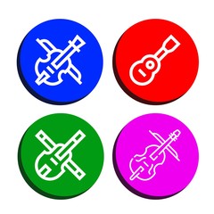 Set of fiddle icons such as Violin, Viola, Cello , fiddle