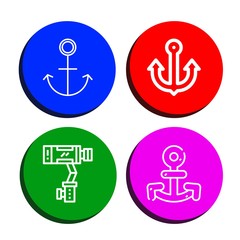 Set of stability icons such as Anchor, Stabilizer , stability