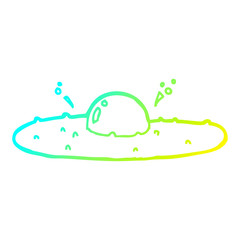 cold gradient line drawing cartoon fried egg