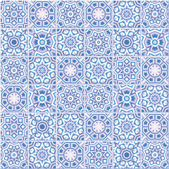 Portuguese floor tiles design, seamless azulejo pattern