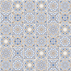 Portuguese floor tiles design, seamless azulejo pattern
