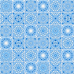 Portuguese floor tiles design, seamless azulejo pattern