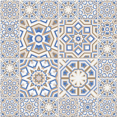 Portuguese floor tiles design, seamless azulejo pattern