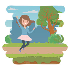 Teenager girl cartoon design vector illustrator