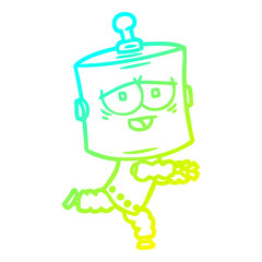 cold gradient line drawing cartoon robot