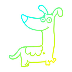 cold gradient line drawing cartoon dog