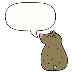 cute cartoon bear and speech bubble