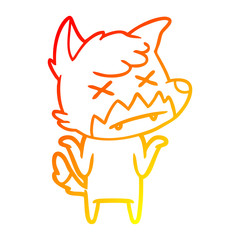 warm gradient line drawing cartoon dead fox