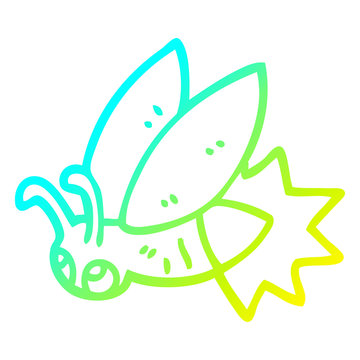 cartoon firefly flying with green gradient clip art preview