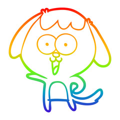 rainbow gradient line drawing cute cartoon dog