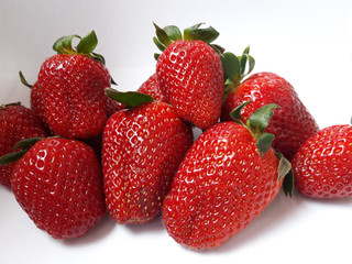 strawberries isolated on white background
