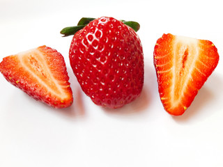 strawberries on white background