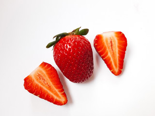 strawberries on white background