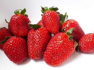 strawberries isolated on white background
