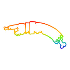 rainbow gradient line drawing cartoon pointing zombie hand