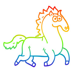 rainbow gradient line drawing cartoon magnificent stallion