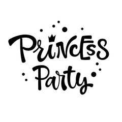 Little Unicorn Princess quote. Simple black color Lol dolls theme girl party hand drawn lettering logo phrase.