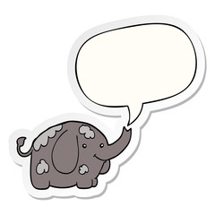 cartoon elephant and speech bubble sticker