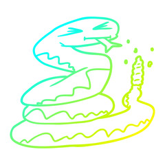 cold gradient line drawing cartoon rattlesnake