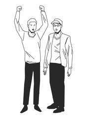 social activity and public protest in black and white