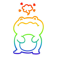 rainbow gradient line drawing funny cartoon frog