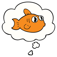 cartoon fish and thought bubble