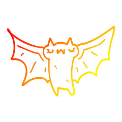 warm gradient line drawing cute cartoon halloween bat