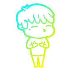 Obraz premium cold gradient line drawing cartoon frustrated man