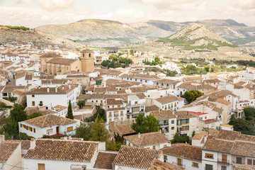 a view over Velez Blanco town and the Sierra Maria - Los Velez Natural Park, province of Almeria, Spain