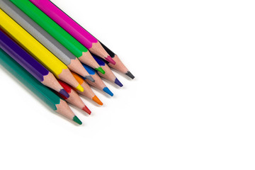 Fototapeta premium Colour pencils isolated on white background