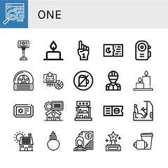 Set of one icons such as Binary code, Basketball, Candle, Foam hand, Tickets, Flashlight, Tyre, No alcohol, Racer, Candles, Ticket, Solar panel, Prizes, Racing, Beet, Individual , one