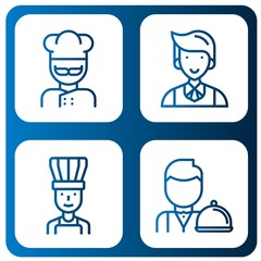 Set of waiter icons such as Cook, Waiter, Chef , waiter