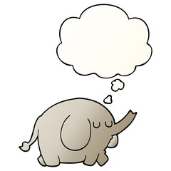 cartoon elephant and thought bubble in smooth gradient style