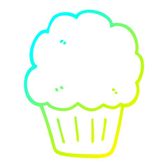 cold gradient line drawing cartoon cupcake