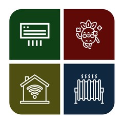 Set of ventilation icons such as Air conditioning, Cool, Domotics, Heat , ventilation