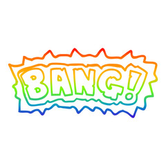 rainbow gradient line drawing cartoon word bang