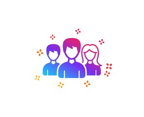 Obraz na płótnie Canvas Group icon. Users or Teamwork sign. Male and Female Person silhouette symbol. Dynamic shapes. Gradient design teamwork icon. Classic style. Vector
