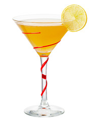 Alcohol cocktail isolated on white
