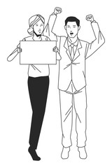 socil ctivity public protest blck white