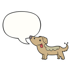 cartoon dog and speech bubble