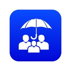 People protection icon blue vector isolated on white background