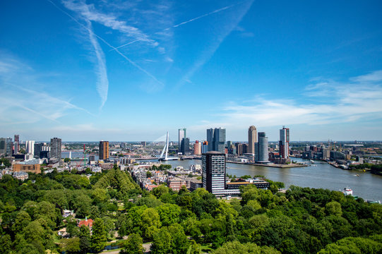 Aerial view of Rotterdam, Netherlands, from the Euromast observation tower