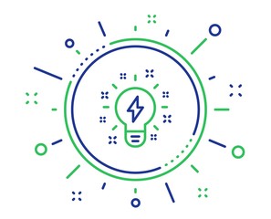 Fototapeta premium Inspiration line icon. Creativity light bulb with lightning bolt sign. Graphic art symbol. Quality design elements. Technology inspiration button. Editable stroke. Vector