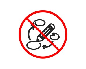 No or Stop. Keywords icon. Pencil symbol. Marketing strategy sign. Prohibited ban stop symbol. No keywords icon. Vector