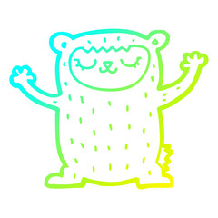 cold gradient line drawing cute cartoon bear