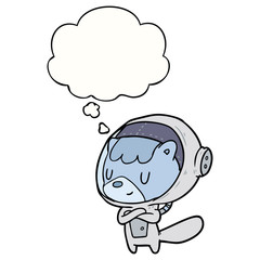 cartoon astronaut animal and thought bubble