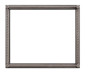 Silver frame for paintings, mirrors or photo isolated on white background