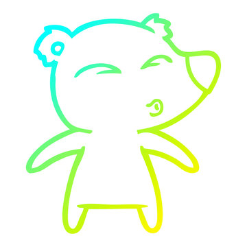 recommend clip art: cold gradient line drawing cartoon whistling bear