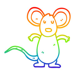 rainbow gradient line drawing cartoon mouse rat