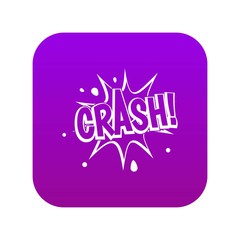 Crash explosion icon digital purple for any design isolated on white vector illustration